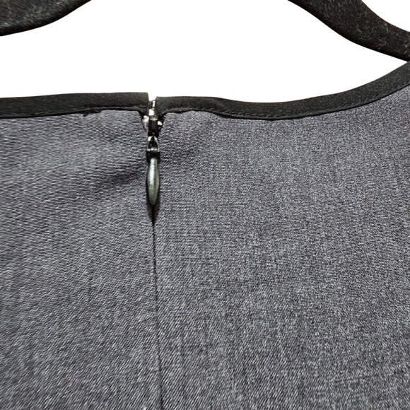 Elie Tahari Gray Sheath Dress Womens Size 8 Short Sleeve Polyester Blend Back Zi - Picture 6 of 12